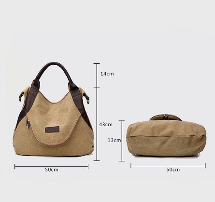 2019 Kvky Brand Large Pocket Casual Tote Women's Handbag Shoulder Handbags Canvas Leather Capacity Bags For Women