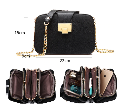 Women Bag Chain Crossbody Shoulder Bag Mini Women Phone Pocket Chain PU Faux Leather Handbag Small Messenger Bags Clutch 2019